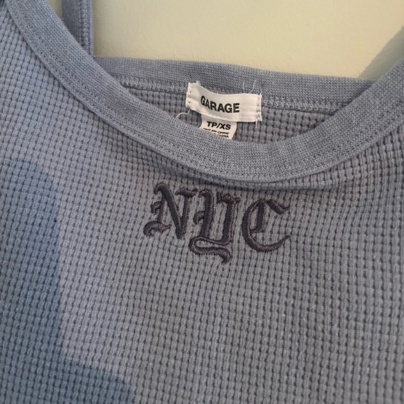 GARAGE waffle crop cami, blue, size XS - Picture 4 of 4